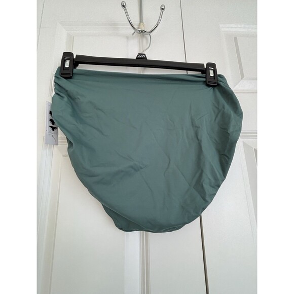 Anne Cole Bikini Botton Women's Side Shirred High Waist Green Size L Convertible - Picture 4 of 4